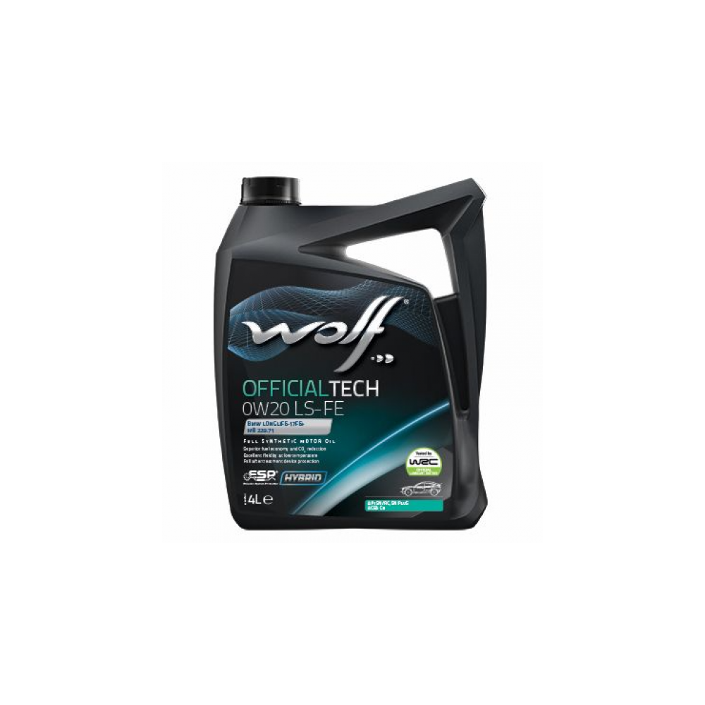 Variklio alyva WOLF OFFICIALTECH 0W20 LS-FE 4L