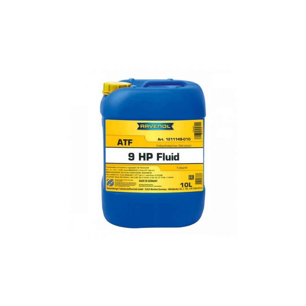 Automatinės pavarų dėžės alyva RAVENOL ATF 9HP 10L