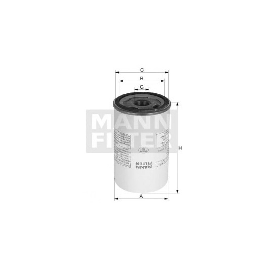 Filtrs, Saspiestā gaisa aprīkojums MANN-FILTER LB 11 102/5